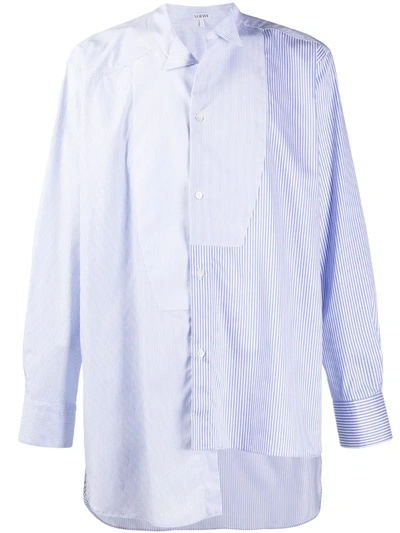 Loewe Asymmetrical Striped Shirt In White