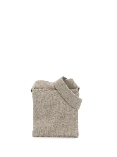 Lemaire Knitted Belt Bag In Grey