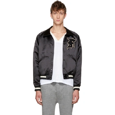 Fear Of God Fifth Collection Manuel Satin Bomber Jacket In Black 