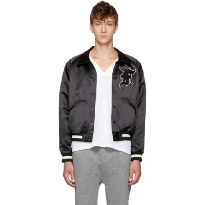 Fear Of God Fifth Collection Manuel Satin Bomber Jacket In Black