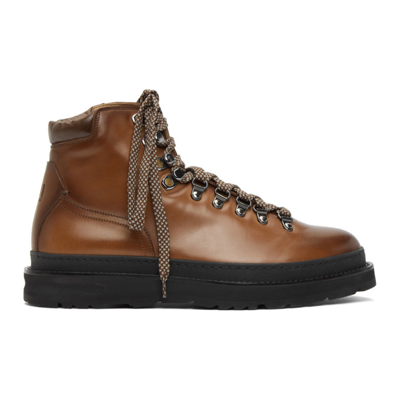 Dunhill Traverse Burnished-leather Boots In Brown