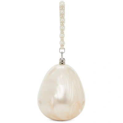 Simone Rocha Pearl Egg Bracelet Bag In Pearl/pearl