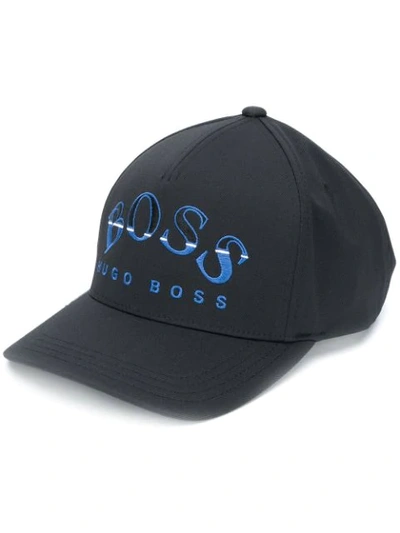 Hugo Boss Logo Print Baseball Cap In Black