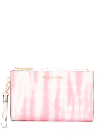 Michael Michael Kors Jet Set Tie-dye Wallet In White