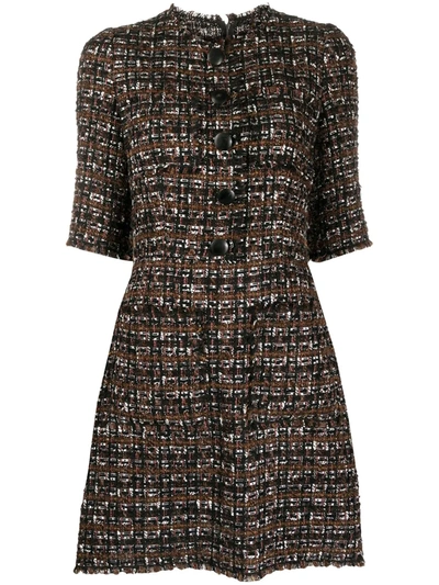 Dolce & Gabbana Horn-buttons Tweed Short Dress