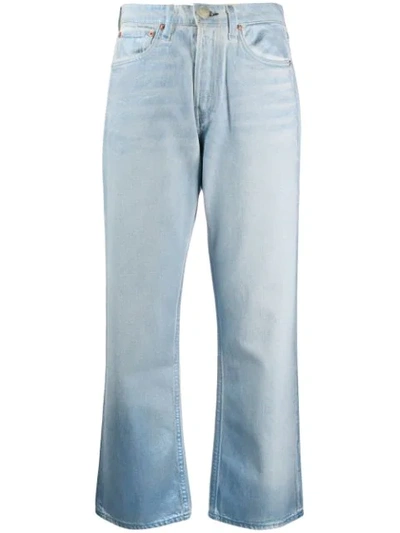 Rag & Bone Maya Cropped Metallic Coated High-rise Straight-leg Jeans In Raven Foil