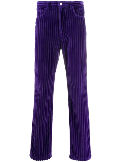 Ami Alexandre Mattiussi Corduroy Straight-leg Trousers In Purple