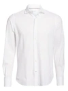 Loro Piana Men's Leisure-fit Cotton Casual Button-down Shirt In White