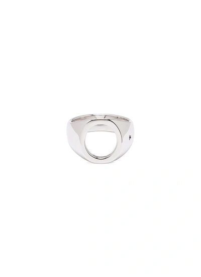 Tom Wood 'oval Open' Cutout Silver Signet Ring - Size 60 In Metallic