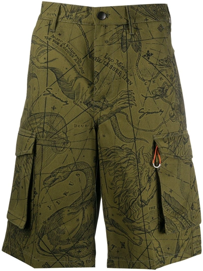 Givenchy Printed Cotton-twill Cargo Shorts In Green