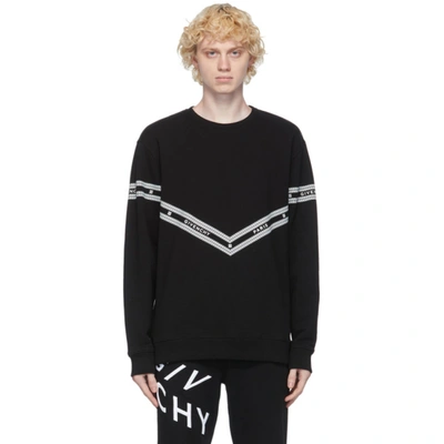 Givenchy Chevron Logo-print Cotton Sweatshirt In Black