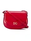 Dolce & Gabbana Kids' Patent Leather Crossbody Bag With Dg Logo In Red