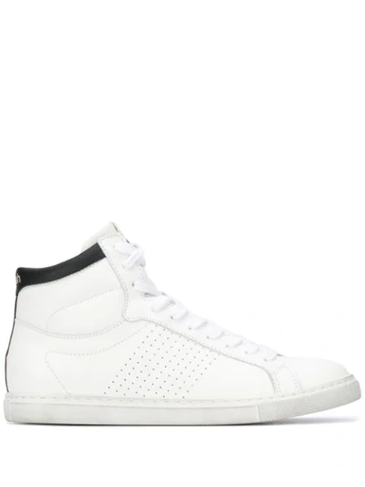 Ba&sh Hcosta Perforated Leather High-top Trainers In White
