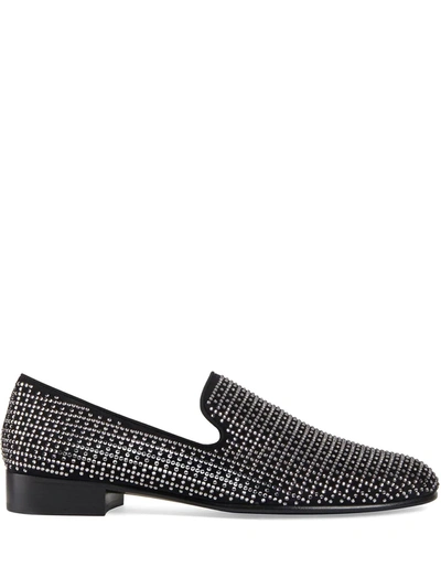 Giuseppe Zanotti Lewis Crystal Embellished Loafers In Black