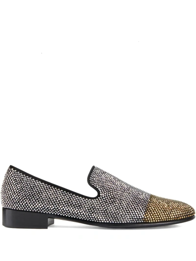 Giuseppe Zanotti Lewis Cup Crystal Embellished Loafers In Black