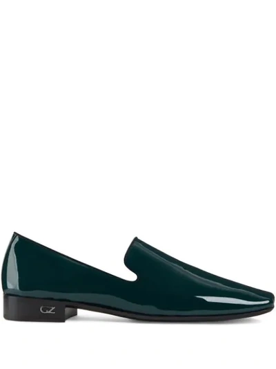 Giuseppe Zanotti Elio Patent-effect Loafers In Green