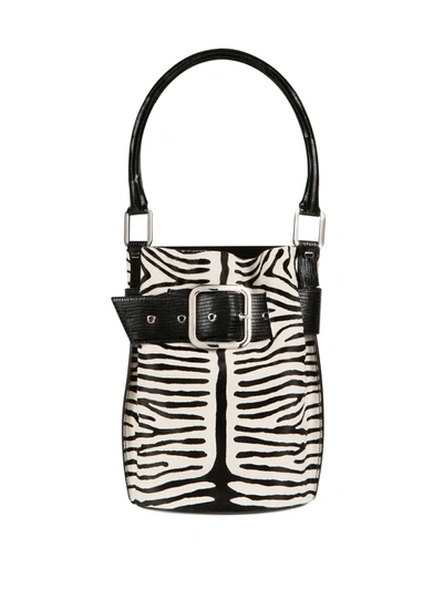 Giuseppe Zanotti Wanda Zebra-print Bucket Bag In Black And White
