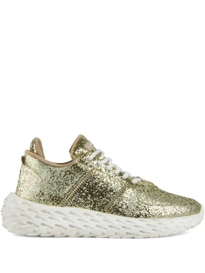 Giuseppe Zanotti Urchin Glitter Sneakers In Gold