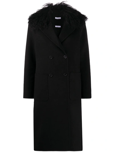 P.a.r.o.s.h Leak Double-breasted Midi Coat In Black