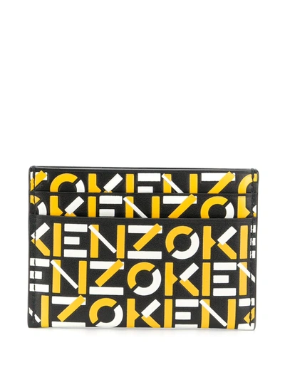 Kenzo Logo Embossed Cardholder In Yellow