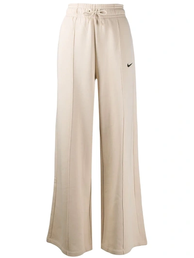 Nike Swoosh Logo Flared Trousers In Neutrals