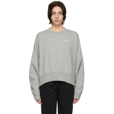 Nike Grey Sportswear Essential Sweatshirt In 063 Dk Grey