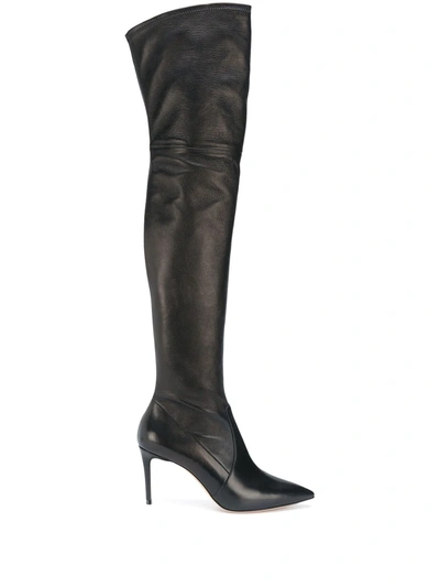 Casadei Thigh-high Boots In Black