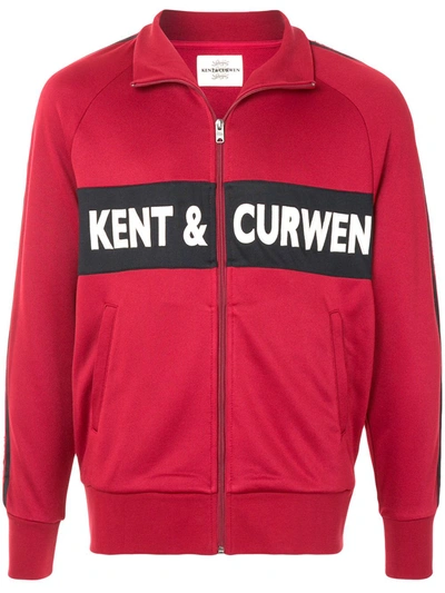 Kent & Curwen Embroidered Logo Zip-up Jacket In Red