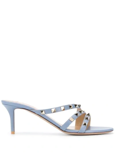 Valentino Garavani Rockstud Strap Sandals In Blue