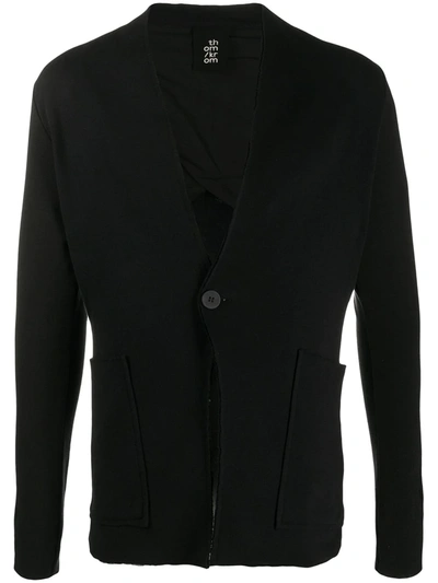 Thom Krom Single-buttoned Fine Knit Cardigan In Black