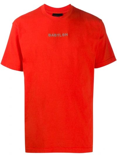 Babylon La Logo-print Crew Neck T-shirt In Orange