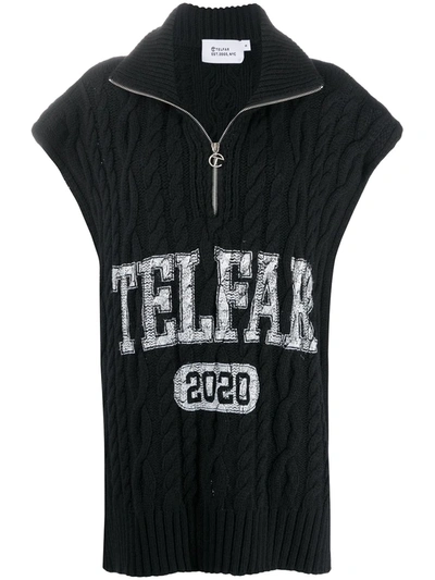 Telfar Sleeveless Cable-knit Sweater In Black
