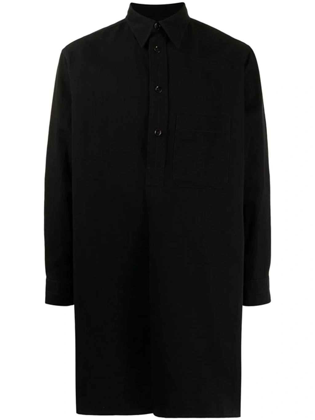 Lemaire Longline Pullover Shirt In Black | ModeSens