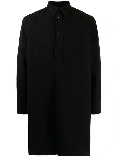 Lemaire Longline Pullover Shirt In Black