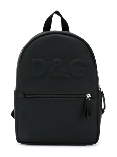 Dolce & Gabbana Kids' Logo-embossed Backpack In Black