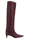 Staud Wally Tall Leather Boots In Bordeaux