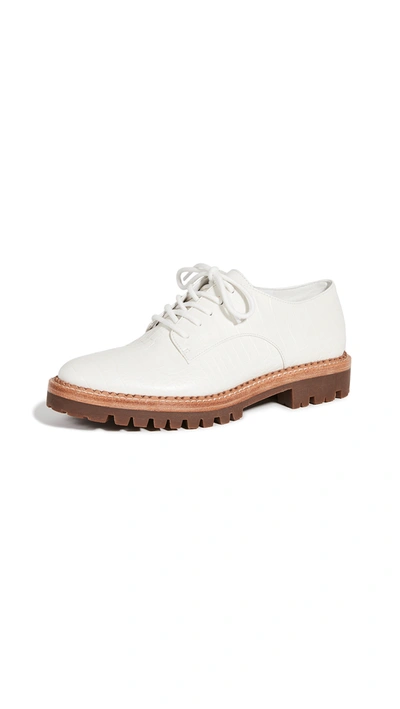 Vince Women's Camilla Croc-embossed Leather Oxfords In Off White