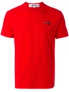 Comme Des Garçons Play Embroidered Logo T-shirt In Red