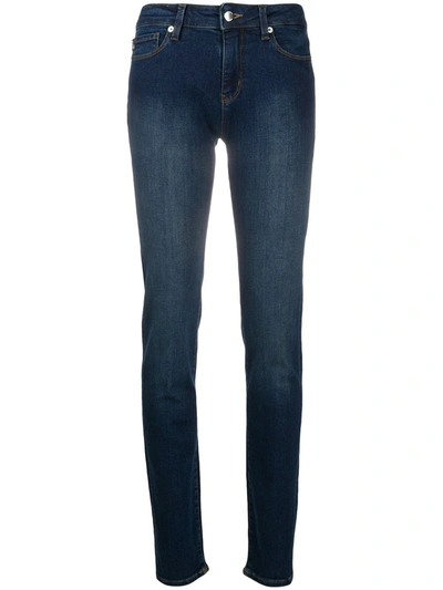 Love Moschino Rhinestone-embellished Slim-fit Jeans In Blue