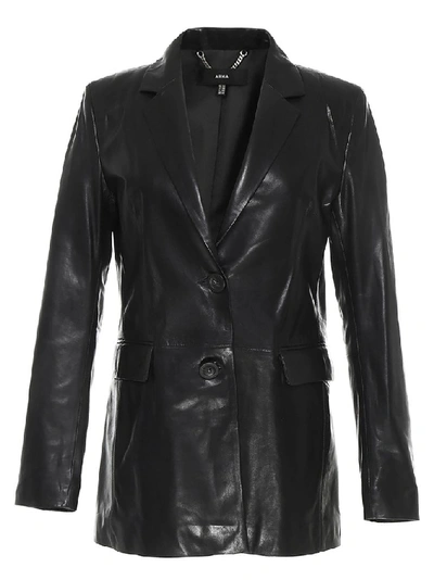 Arma Carline Leather Blazer In Black