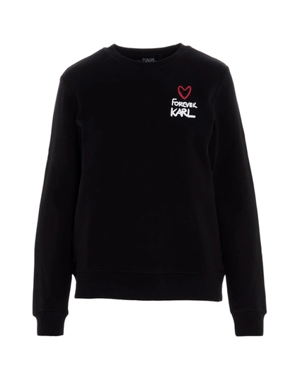 Karl Lagerfeld Forever Karl Sweatshirt In Black