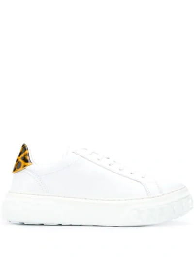 Casadei Contrast-heel Sneakers In White