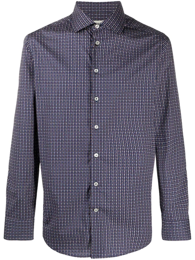 Etro Long-sleeved Paisley Shirt In Blue
