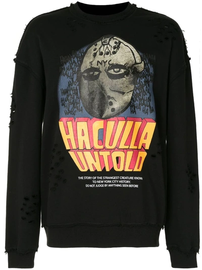 Haculla Graphic Print Cotton Sweatshirt In Black