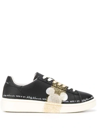 Moa Master Of Arts Mickey Mouse Print Trainers In Black