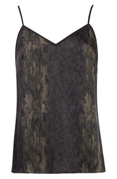 Allsaints Tami Masala Snake Print Top In Forest Green