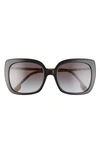 Burberry 54mm Gradient Square Sunglasses In Black/ Black Gradient