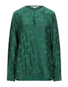 Stella Mccartney Silk-blend Satin-jacquard Blouse In Green