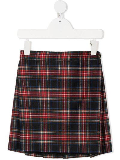 Dolce & Gabbana Kids' Check Pattern Mini Skirt In Red