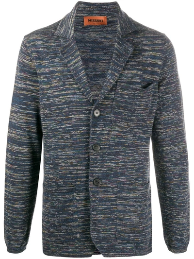 Missoni Fine Knit Blazer In Blue